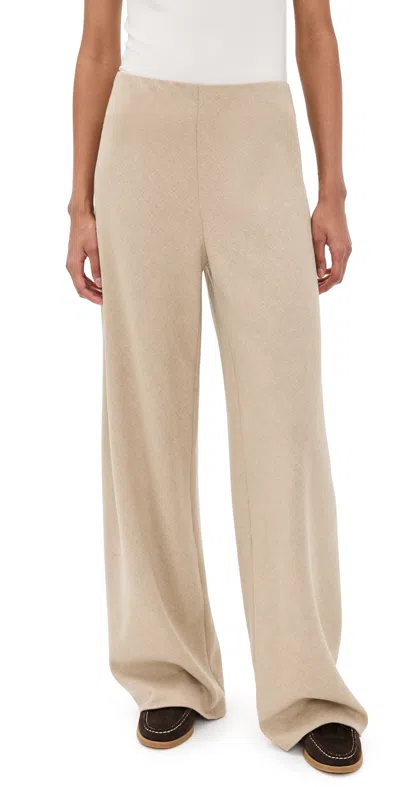 Vince High Waist Wool Blend Bias Pants Oatmeal In Neutral
