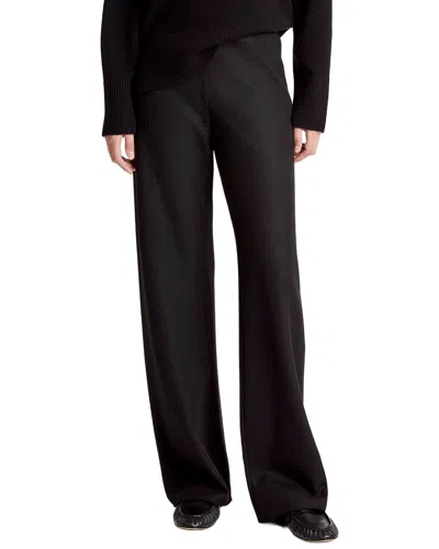 Vince High Waist Wool-blend Bias Pant In Black
