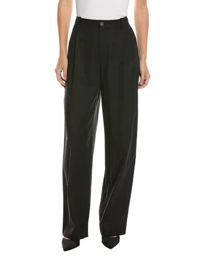 Vince High Waisted Casual Tailored Wide Leg Pant In Black