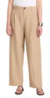 VINCE HIGH WAISTED CASUAL TAILORED WIDE LEG PANTS RYE