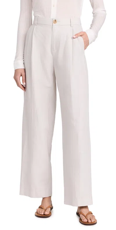 Vince High Waisted Casual Tailored Wide Leg Pants Salt Glass