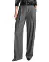 Vince High Waisted Microcheck Wide Leg Trousers Micro Check