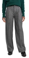 Vince High Waisted Microcheck Wide Leg Trousers Micro Check In Micro Check