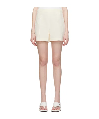 Vince High-waisted Pressed-crease Shorts In White