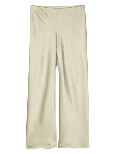 Vince High-waisted Satin Trousers In Grün