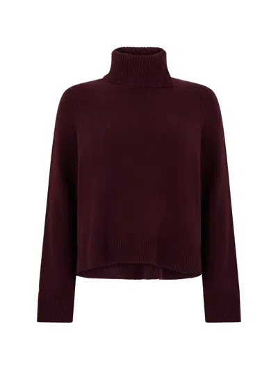 Vince High-neck Sweater In Burgundy