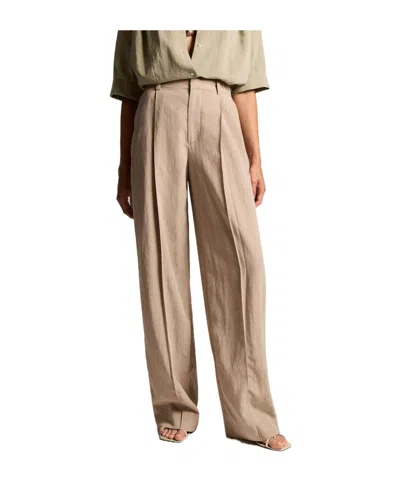 Vince High-rise Pleated Trouser In Neutral