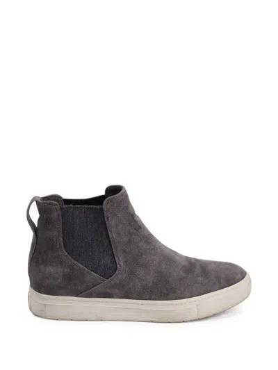 Pre-owned Vince High-top Suede Sneakers In Grey