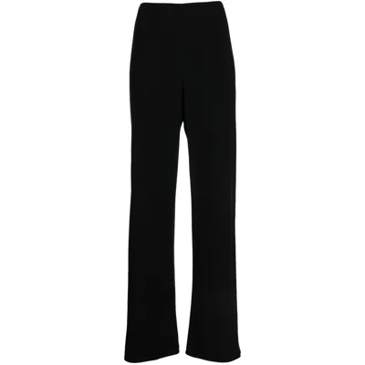 Vince High-waist Wide-leg Trousers In Black