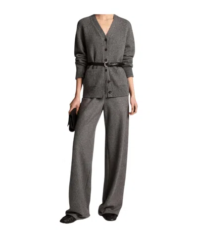 Vince Colette Fine-knit Wide-leg Trousers In Gray