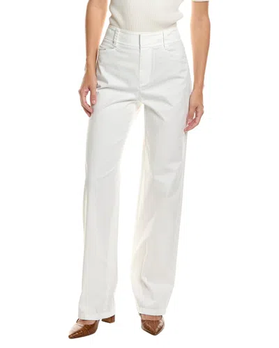 Vince High-waisted Washed Casual Pant In White