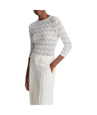 Vince Hollow Sweater In White