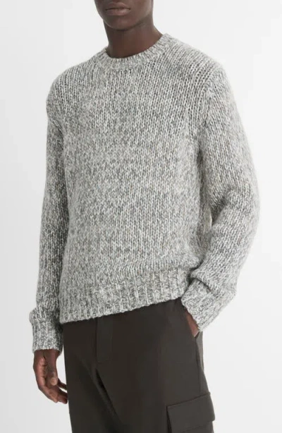 Vince Homespun Marl Sweater In Medium Grey Combo
