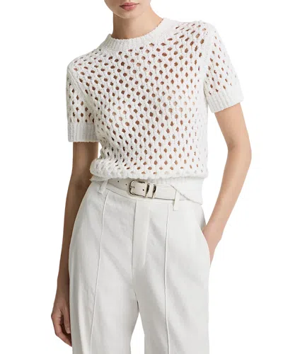 Vince Honeycomb Boxy Tee In Optic White