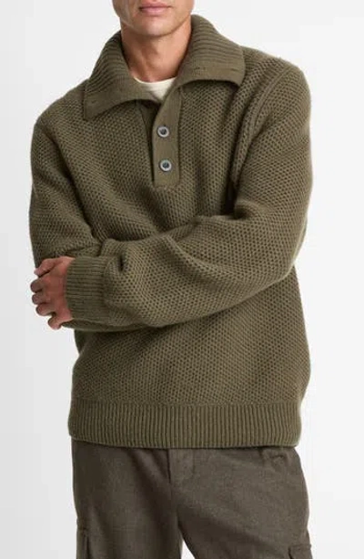 Vince Long Sleeve Mockneck Sweater In Green