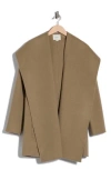 Vince Hooded Wool Blend Coat In Brown