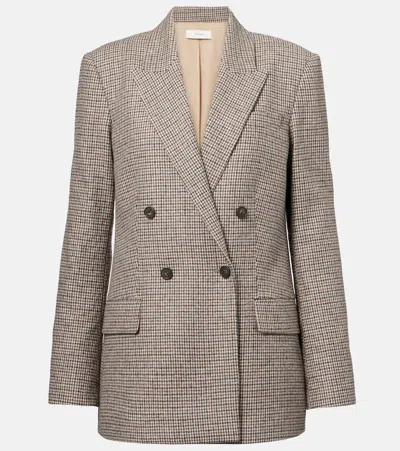 Vince Houndstooth Blazer In Gray