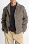 Vince Houndstooth Bomber Jacket In Brown