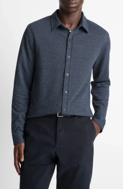 VINCE VINCE HOUNDSTOOTH BUTTON-UP SHIRT