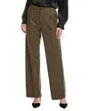 Vince Houndstooth Pleat Front Wool-blend Pant In Brown