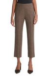 Vince Houndstooth Pull-on Crop Pants In Black/camel