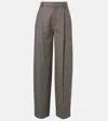 Vince Houndstooth Wide-leg Pants In Brown