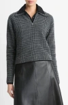 Vince Wool And Cashmere Plaid Half-zip Sweater