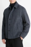 VINCE VINCE HOUNDSTOOTH WOOL BLEND DECK JACKET