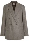 Vince Houndstooth Double-breasted Blazer In Gray