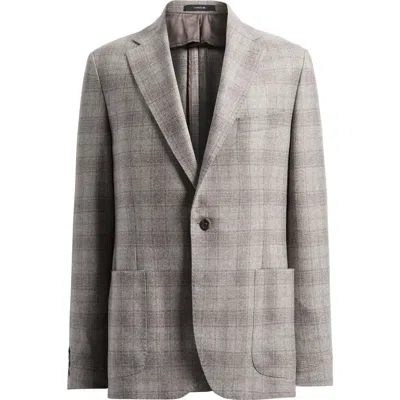 Vince Icon Relaxed Fit Glen Check Brushed Wool Sport Coat In Gray