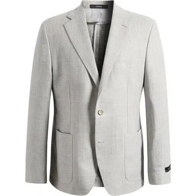 Vince Icon Relaxed Fit Grey & Tan Glen Check Wool & Linen Sport Coat In Gray