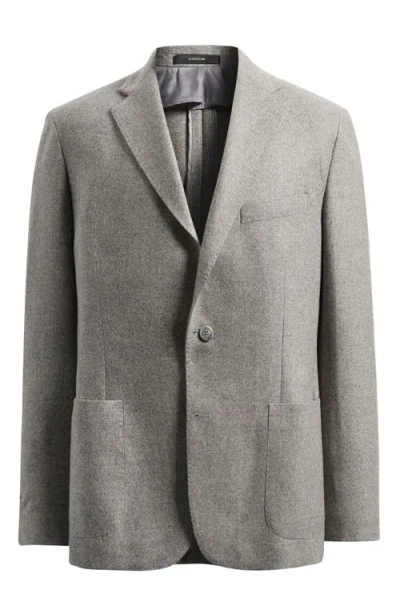 Vince Icon Relaxed Fit Heathered Grey Brushed Cashmere Sport Coat In Gray