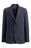 Vince Icon Relaxed Fit Navy Cotton & Linen Sport Coat In Dark Blue