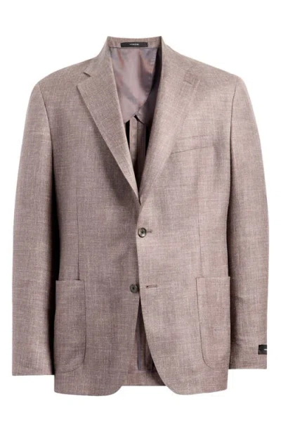 Vince Iker Regular Fit Brown Mélange Wool & Silk Blend Sport Coat