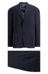 Vince Iker Regular Fit Navy Wool Seersucker Suit In Navy