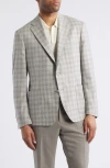 Vince Iker Regular Fit Plaid Silk & Wool Sport Coat In Gray