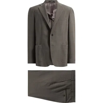Vince Iker Regular Fit Wool Seersucker Suit In Green