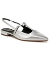 Vince Lliana Metallic T-strap Ballerina Flats In Silver