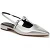 Vince Lliana Metallic T-strap Ballerina Flats In Silver