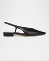 Vince Ines Slingback Pointed Toe Flat In Black Leather