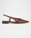Vince Ines Leather Slingback Ballerina Flats In Pomegranate Red Leather