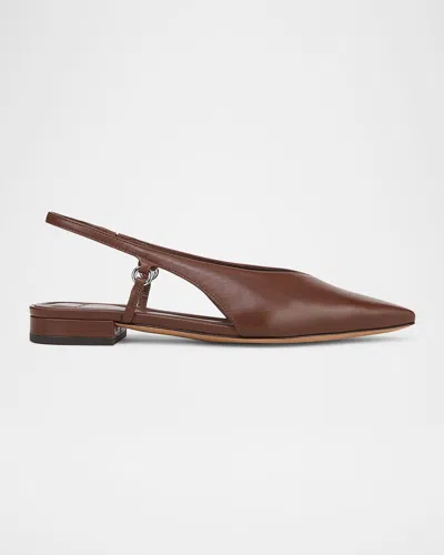 Vince Ines Leather Slingback Ballerina Flats In Pomegranate Red Leather