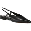 Vince Ines Slingback Pointed Toe Flat In Black
