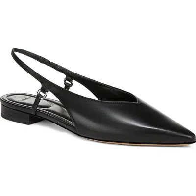 Vince Ines Slingback Pointed Toe Flat In Black