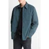 Vince Insulated Cotton Blend Button-up Shirt Jacket In Blue