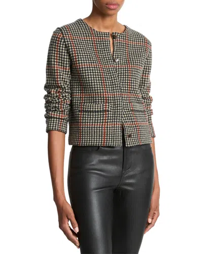 Vince Intarsia Glen Plaid Wool & Cashmere-blend Jacket In Multi