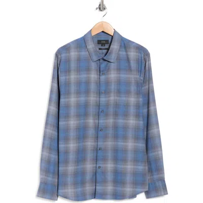 Vince Inwood Plaid Long Sleeve Button-up Shirt In Blue