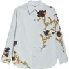 Vince Iris Button-up Shirt In Salt Glass/black Iris