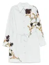 Vince Floral-print Cotton-poplin Mini Shirt Dress In Blue