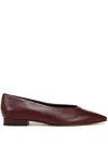 Vince Leah Leather Square-toe Ballerina Flats In Red